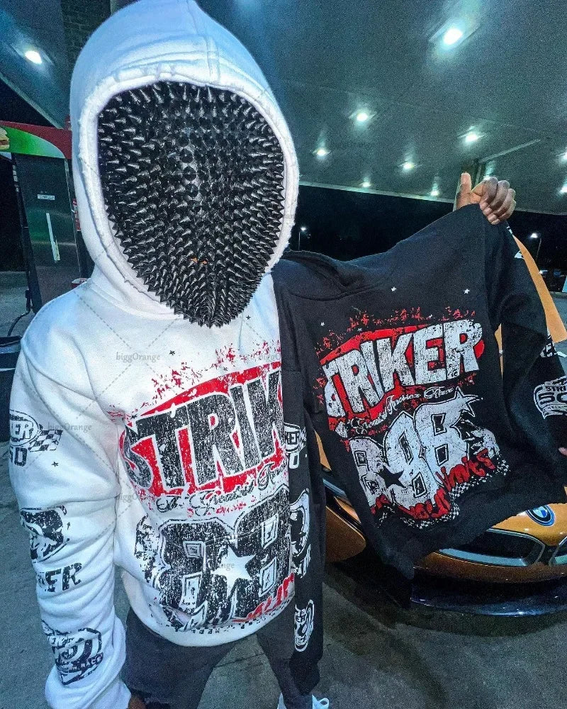 PINERS 2024 American style hoodie with letter print, pullover sweatshirt featuring retro Harajuku high street fashion design.