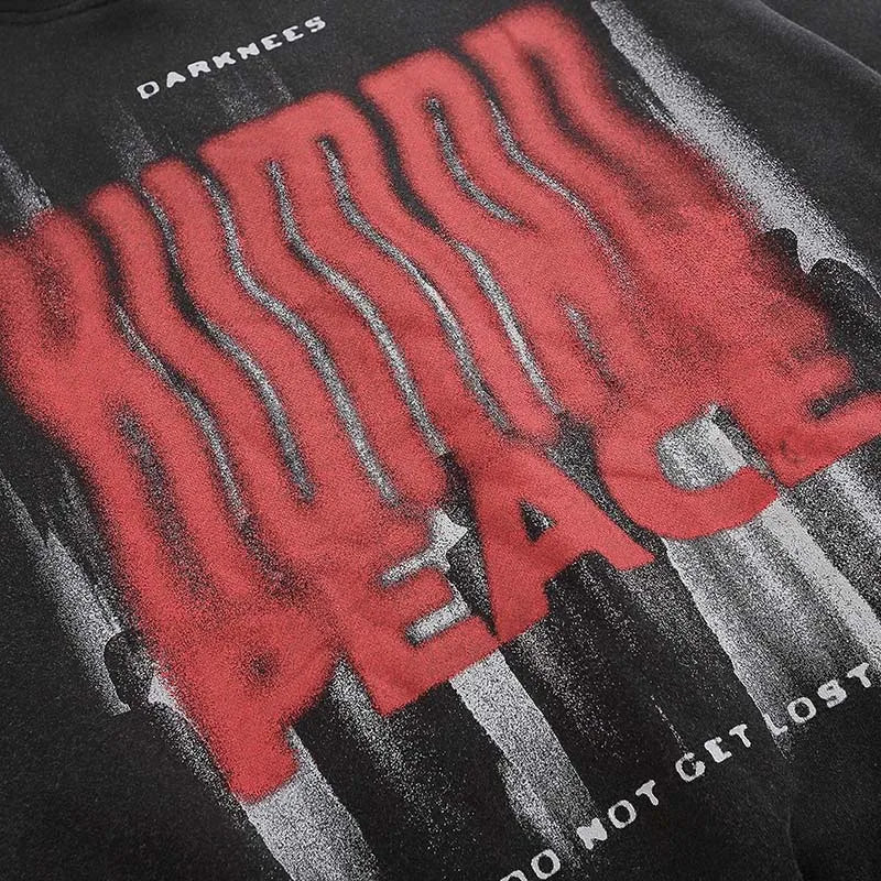 PINERS 2025 hip hop hoodie sweatshirt for men with streetwear style, dark shadow graphic, washed black and purple hooded pullover