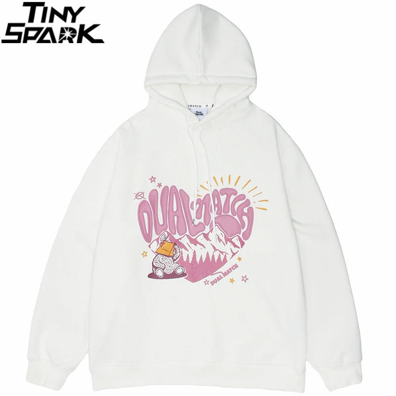 PINERS 2025 men's streetwear hoodie with heart letter print, cotton fleece pullover, hooded sweatshirt for autumn fashion.