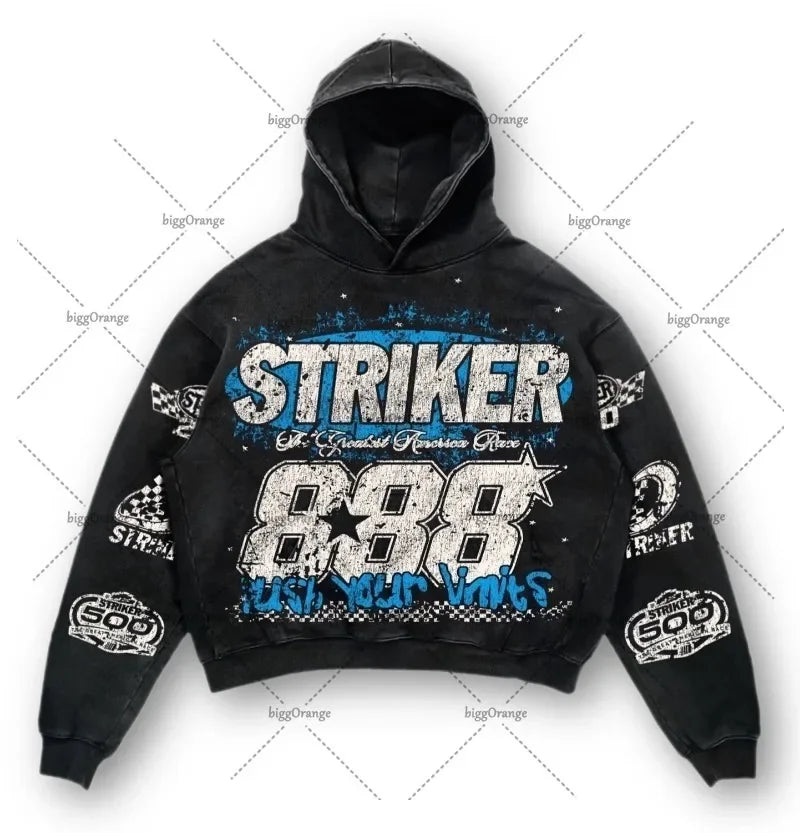 PINERS 2024 American style hoodie with letter print, pullover sweatshirt, Harajuku retro high street fashion, casual streetwear