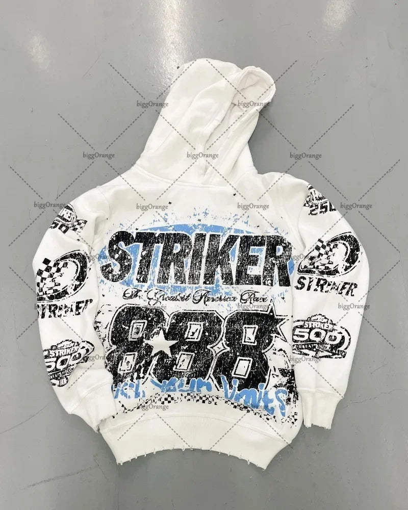 PINERS 2024 American style hoodie with letter print, pullover sweatshirt featuring retro Harajuku high street fashion design.