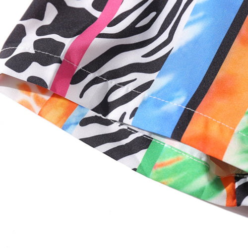 Vimost Hip Hop men's Hawaiian streetwear shirt with animal skin print, short sleeve summer beach Aloha style.